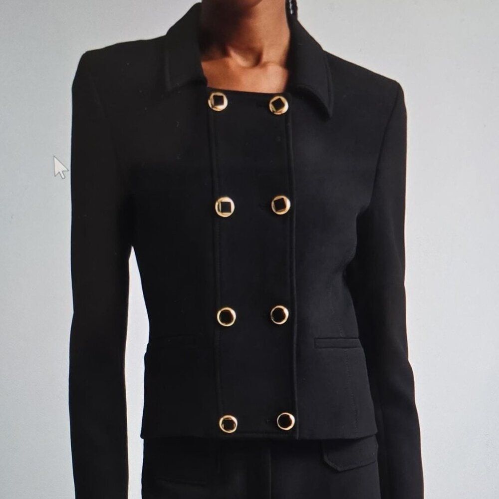 St.‎ John Collection Double Breasted Stretch Crepe Crop Jacket(NEW WITH TAG)✨